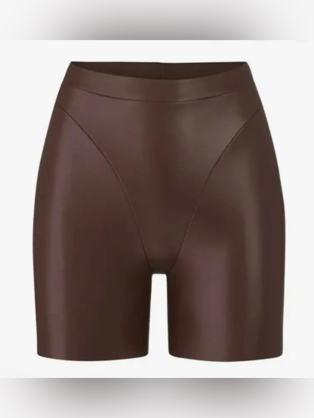 🤎 SKIMS Faux Leather Biker Shorts | Cocoa | L |